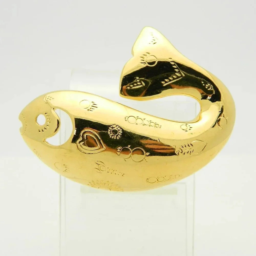 Trifari GoldTone Fish Brooch